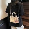 Woven Portable Bucket Bag, Women's New High-end Fashion Vegetable Basket, Shoulder Messenger Bag.