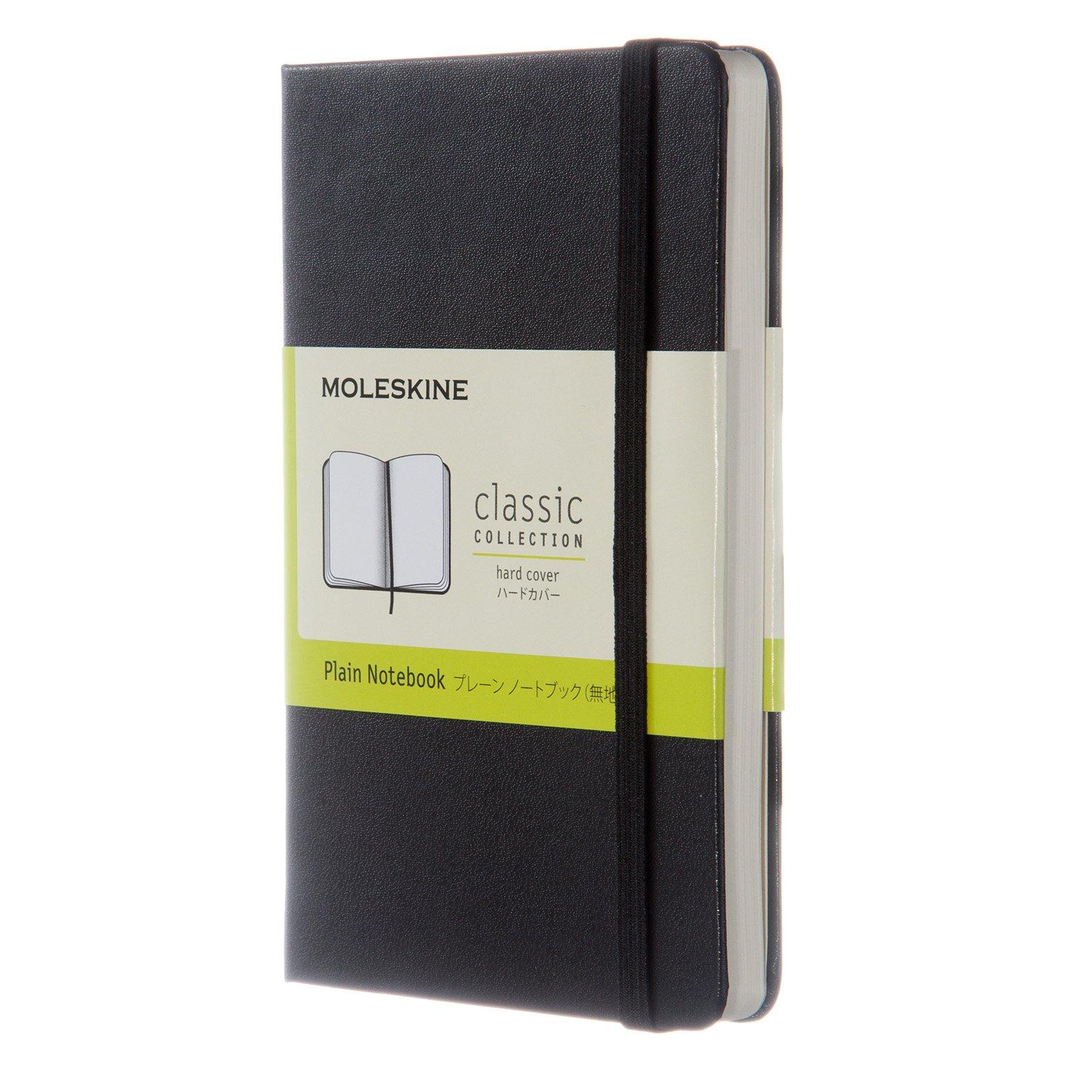 

Moleskine Classic Notebook, Hardcover, Solid Color, Pocket Size (9cm x 14cm), Black, QP012