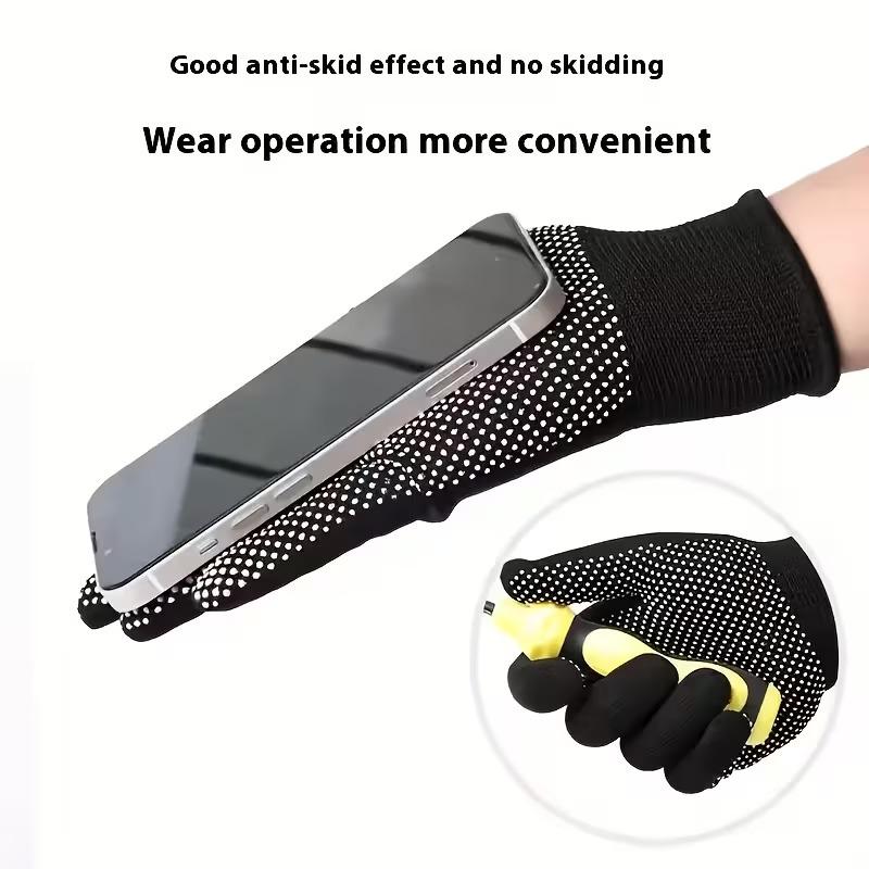 Nylon gepunktete Arbeitshandschuhe Leicht Atmungsaktiv Langlebig Anti-Rutsch Verschleißfest Outdoor Radfahren Angeln Camping Sicherheitshandschuhe