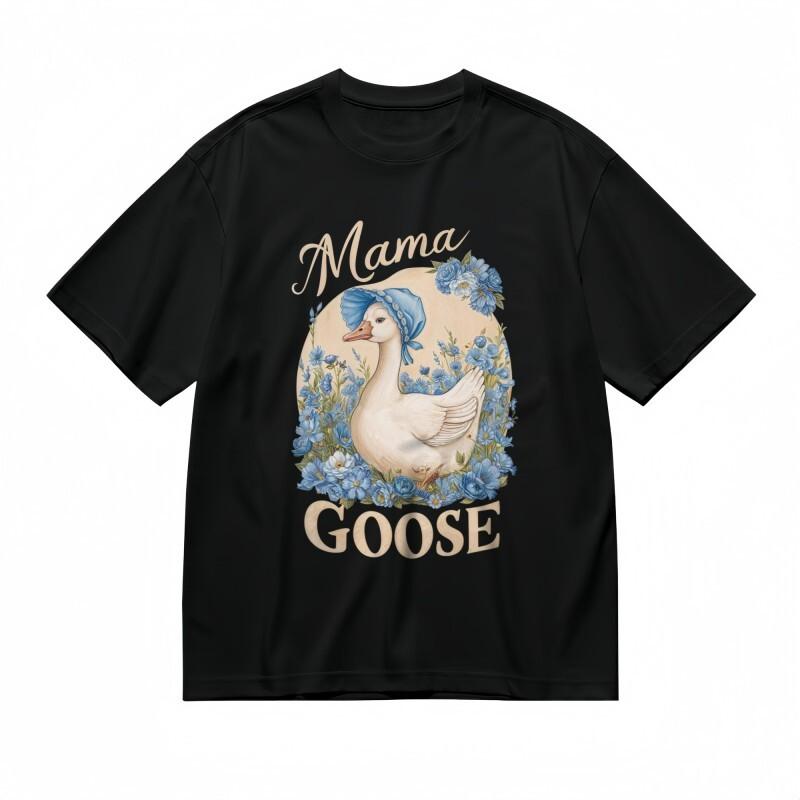 

Women s T-shirt With Playful GOOSE Design Graphic Unisex Black 100% Cotton Tee 3XL