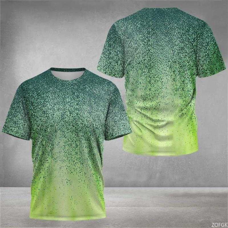 

3D Print Stripe Spots Gradient T-Shirt For Men Colorful Pattern Tees Summer Casual Round Neck Short Sleeve Top Street Tee Shirts XXS