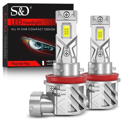 2 Stücke 25000LM H8 H9 H11 LED Scheinwerfer Canbus 9005 HB3 9006 HB4 H16(JP) CSP LED Lüfterlose Scheinwerferbirnen Nebelscheinwerfer Autolampe 6000K Weiß 12V