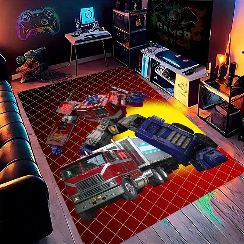 High-quality Cartoon T-Transformers Autobots 3D Bathroom Anti-Slip Mat Rugs for Home Kitchen Floor Decor Carpet