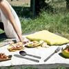 Set 6 buc Veselă de Exterior din Oțel Inoxidabil - Tacâmuri Durabile, Portabile și Ușor de Curățat pentru Camping, Picnic și Adunări de Sărbători