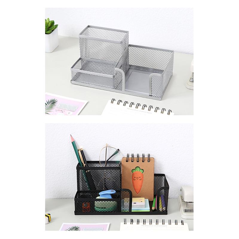 Multifunctional Pen Holder Creative Metal Iron Art Storage Pen Holder Student Stationery Desktop Office Storage Box
