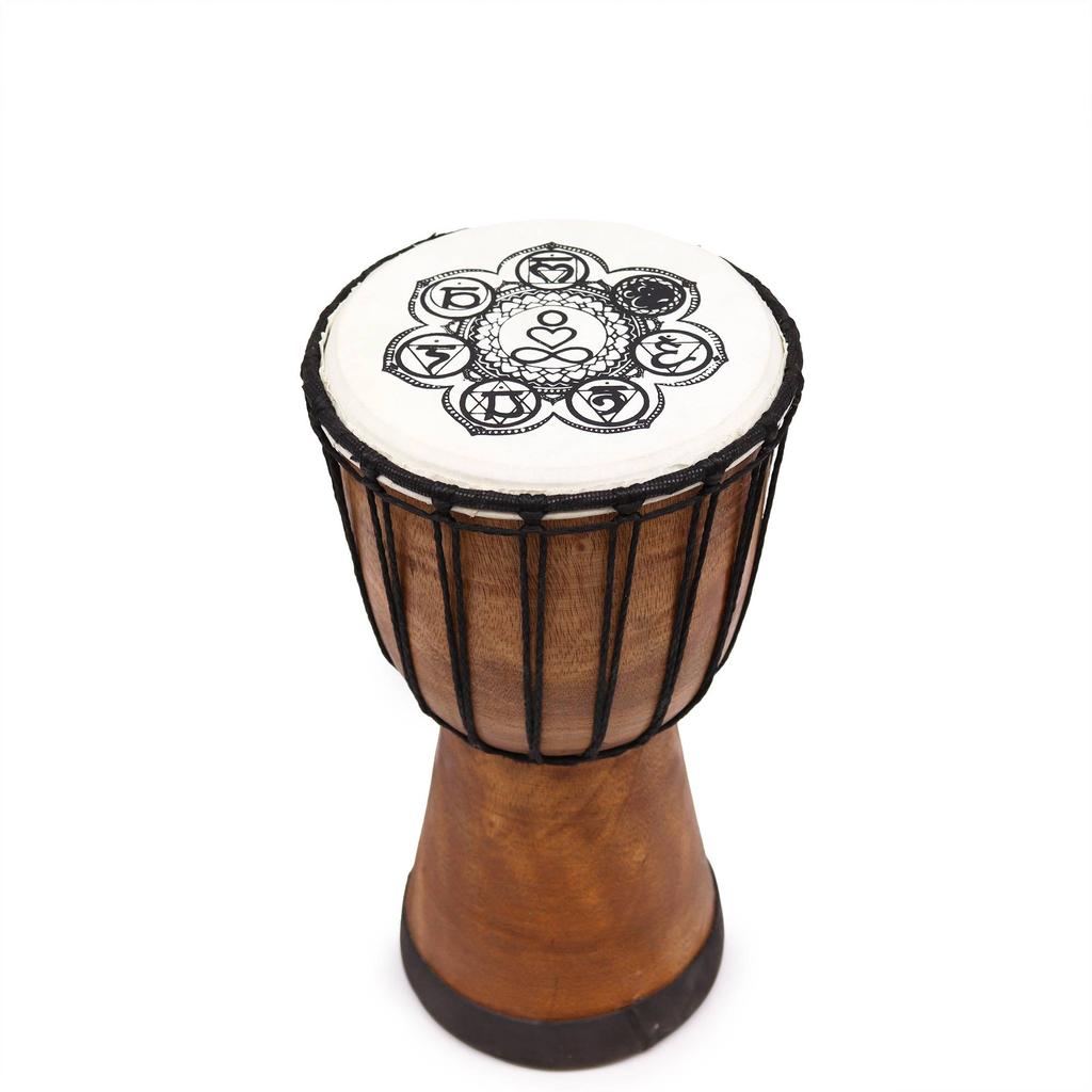 Djembe Drum Chakra Design Wide Top 17cm Diameter