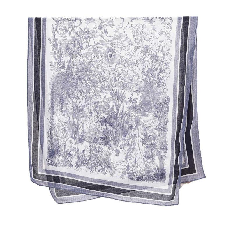 Forest-style Women's Scarf Literary and Versatile Cotton and Linen Hand-print Long Scarf Gauze Scarf Travel Photo Sunscreen Shawl