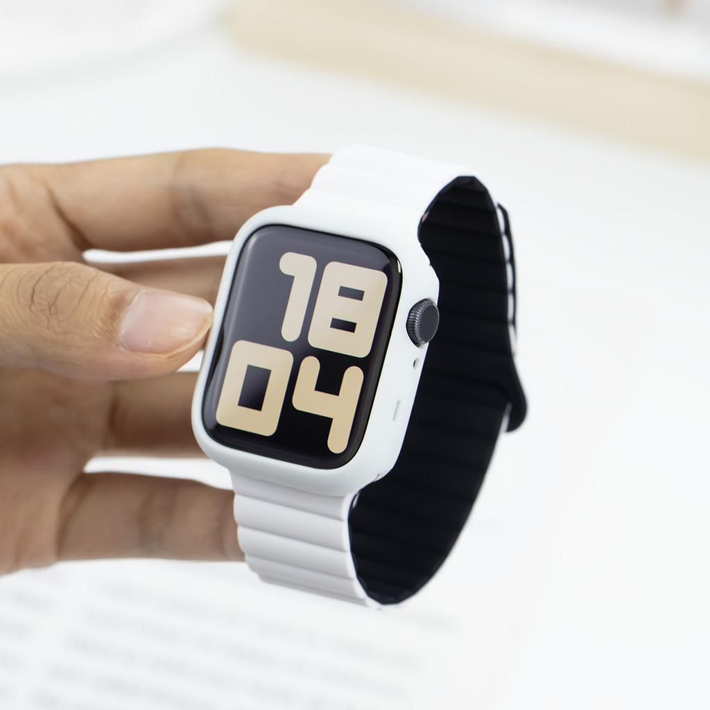 Silikonarmband + Hülle für Apple Watch Armband Ultra 2 49mm 44mm 45mm 42 40mm 38 41mm Damenarmband für iWatch 9 7 8 6 5 4 SE Armband