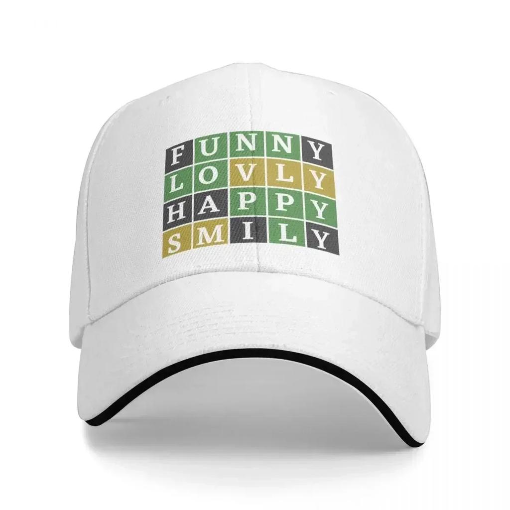 Learn happiness through Wordle Puzzle Game Enjoy Lovly Happy Smily Baseball Cap Sports Cap For Girls Unisexs