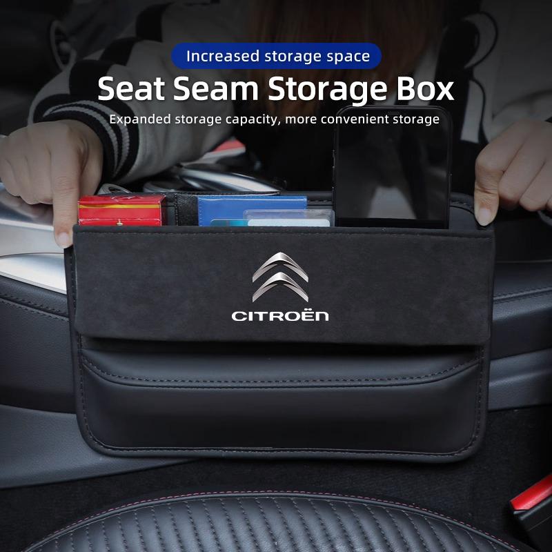 Autositz-Spalt-Aufbewahrungsbox Wildleder für Citroen C4 C3 C5 C1 C2 Berlingo Celysee Cactus Picasso Aircross Saxo Grand alc256