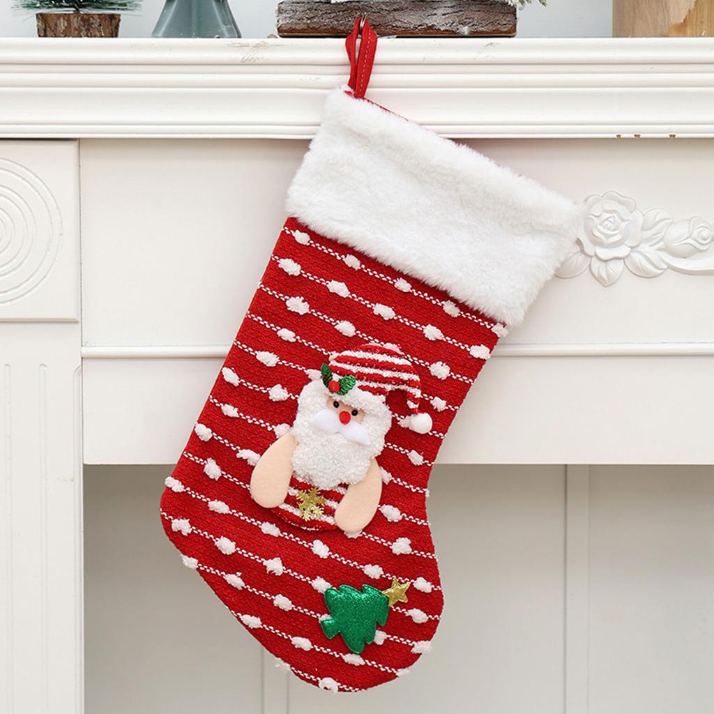 Large Christmas Socks Gift Bag Knitted Christmas Children's Gift Bag Candy Bag Christmas Tree