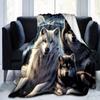 Wolf Familienmuster Weich Bequem Warm Mehrzweck Vier Jahreszeiten Bettwäsche Büro Outdoor Camping Reise Geschenk Decke