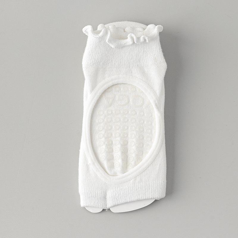 

Yoga Socks, Summer Women s Combed Cotton Short Socks, Pilates Sports Floor Anti-slip Boneless Toe Separation Socks 1 pair білий