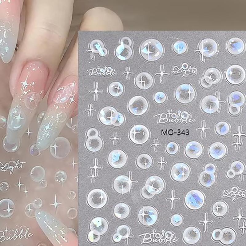 3D Transparent Bubble Nail Art Stickers Nail Decals Self-Adhesive Water Bubble Manicure Slider Diy Nail Decoration Salon Gift