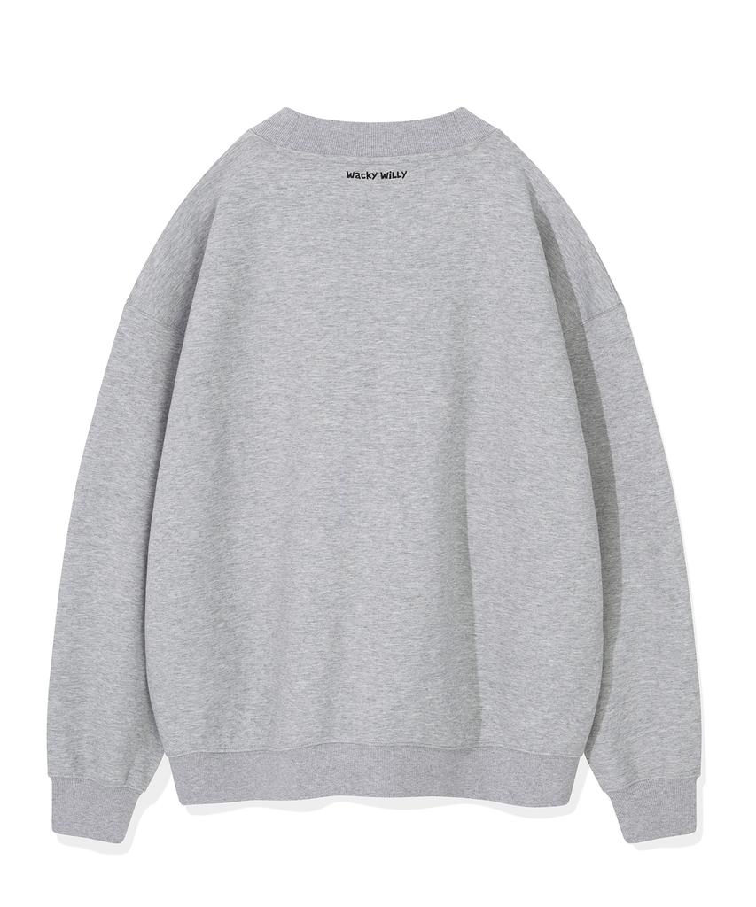 Wacky Willy Jersey V-Neck Pocket Cardigan Gray