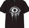 Sommer Bestseller Herren Gothic Horror Print T-Shirt - Schwarz mit weißem Augenmuster - Weiches und Retro Kurzarm-T-Shirt