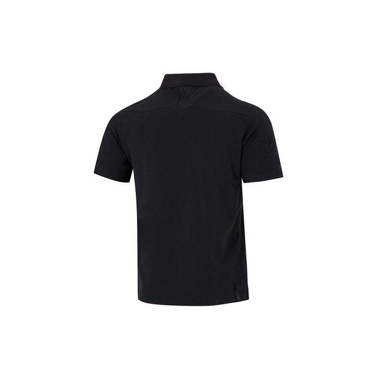 Adidas Solid Color Logo Badge Casual Sports Short Sleeve Polo Shirt Men Tops Black HE5164