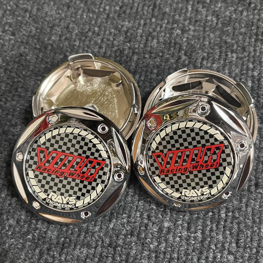 4pcs/Lot 68mm Car Wheel Hub Center Caps Flower High Caps Fit 45mm Volk Rays Racing Emblem Badge Stickers Car Styling Accessories