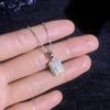 Platinum PT950 Gold Moissanite Necklace with Sparkling Diamonds, Simple and Luxurious, Niche Pendant, Collarbone Chain