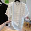 Texture T-shirt Men's Summer Handsome Short Sleeved Loose Slimming Casual Foam Gauze Street Casual Round Neck Top