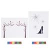 2 Set DIY Pattern Guest Signature SignIn Book Guestbook Fingerprint Painting for Wedding Birthday Party