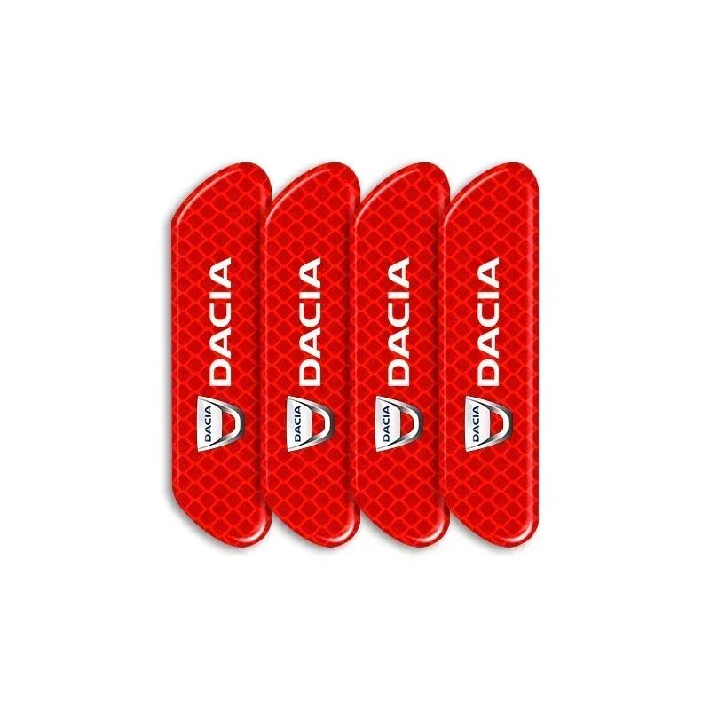 4pcs Car Door Reflective Strips security Warning Stickers For Dacia Duster Logan Sandero 2 Mcv 2 Sandero MK Cilo Stepway Dokker