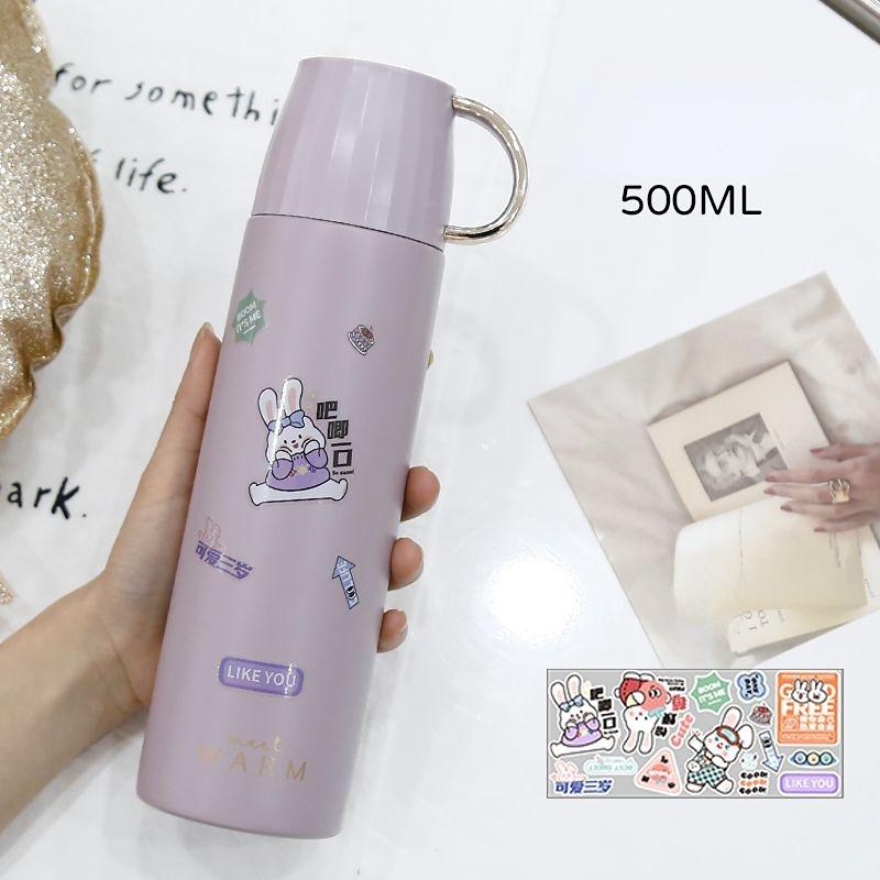 Large Capacity Insulation Cup 500ml Vacuum Flasks Portable Stainless Steel Thermos Cup Water Bottle Travel Tea Mug Office Thermos Cup