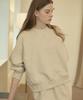 NONLOCAL Rib Block Crop Sweatshirt - Oatmeal