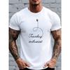European Size Men's Simple Paper Airplane Travel Enthusiast Letter Pattern Print T-Shirt, Comfortable for All Seasons, Daily Top