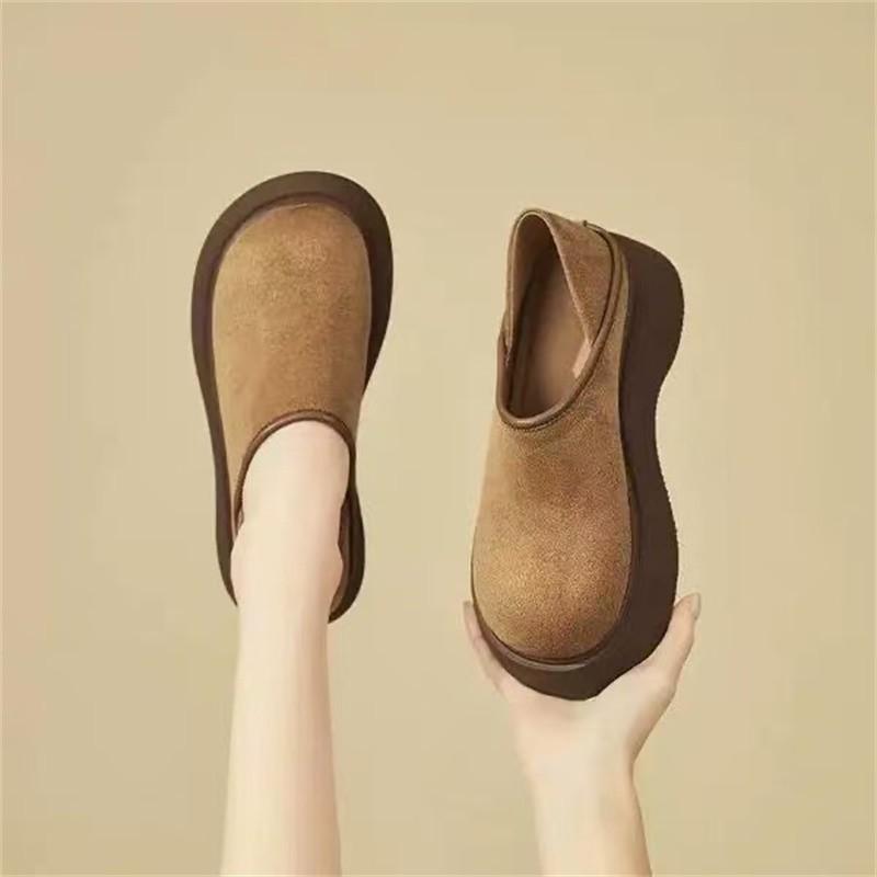 Thick-soled Heightening Women's New Autumn Fashion Women's Muffin Soles Wear One-pedal Single Shoes