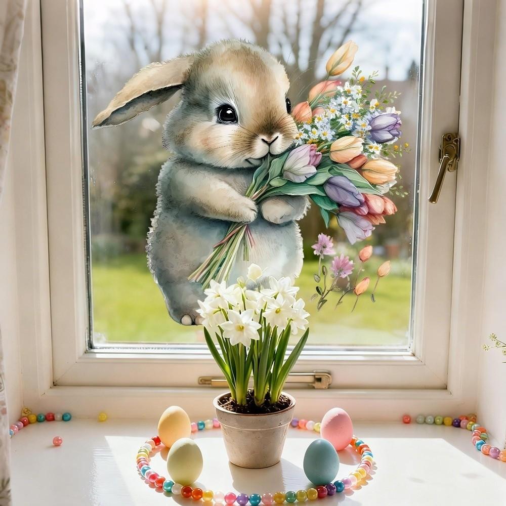 Self-Adhesive Wall Stickers Easter Wall Decal New Festival Party Sticker  Window Decoration