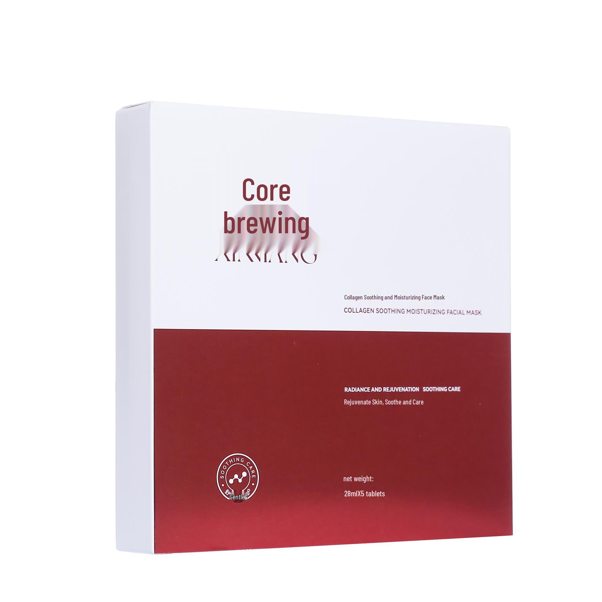 Core Fermentation Hydrolyzed Collagen Silk Mask - Hydrating & Soothing for Sensitive Skin, Redness Relief (5-Pack)