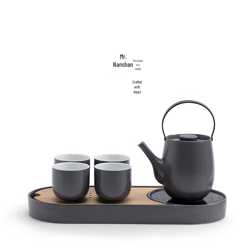 Mr. Nanshan Ceramic Kung Fu Tea Set with Thermostatic Tray