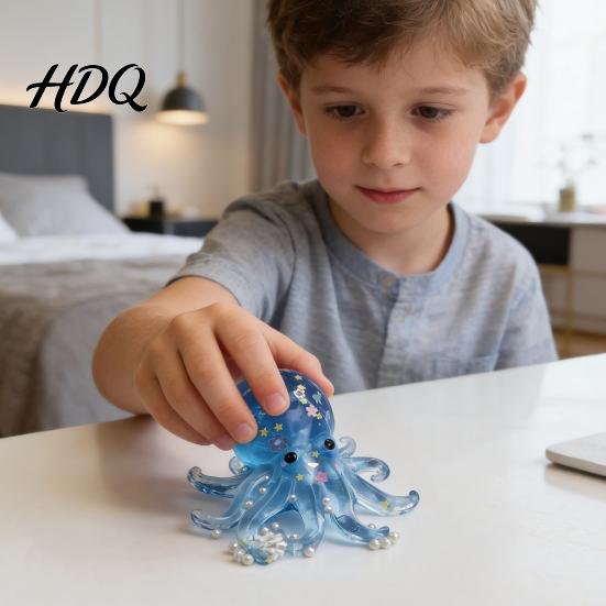 3D Octopus Toy Mini Squeeze Anxiety Stress Relief Relaxation Hand Soft Stretchy Sea Animal Sensory Party Favors Ball