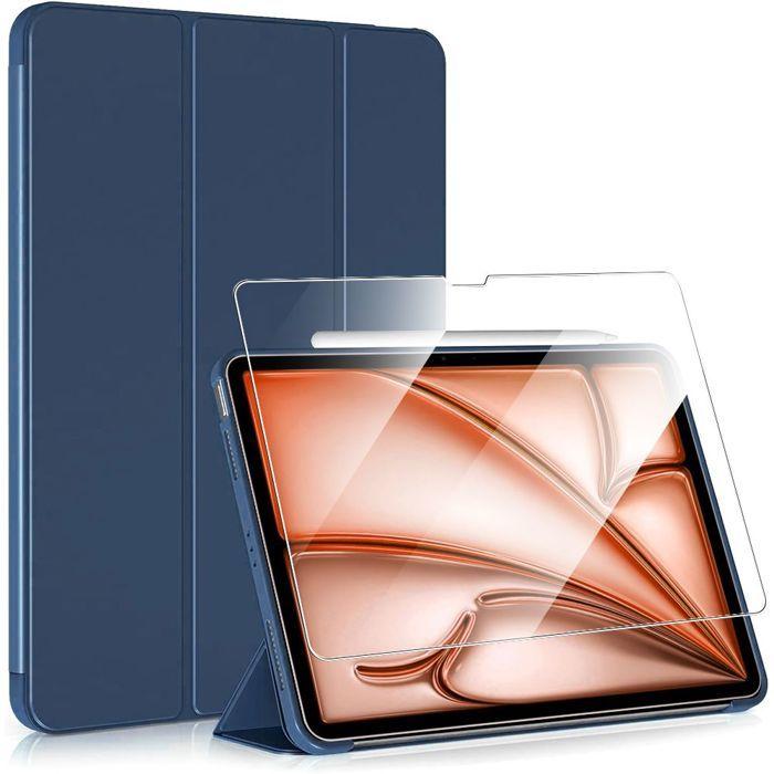Coque + Verre Trempé - iPad Air 11 Pouces - Protection Anti-Rayures - Bleu Marine - 2024/2025