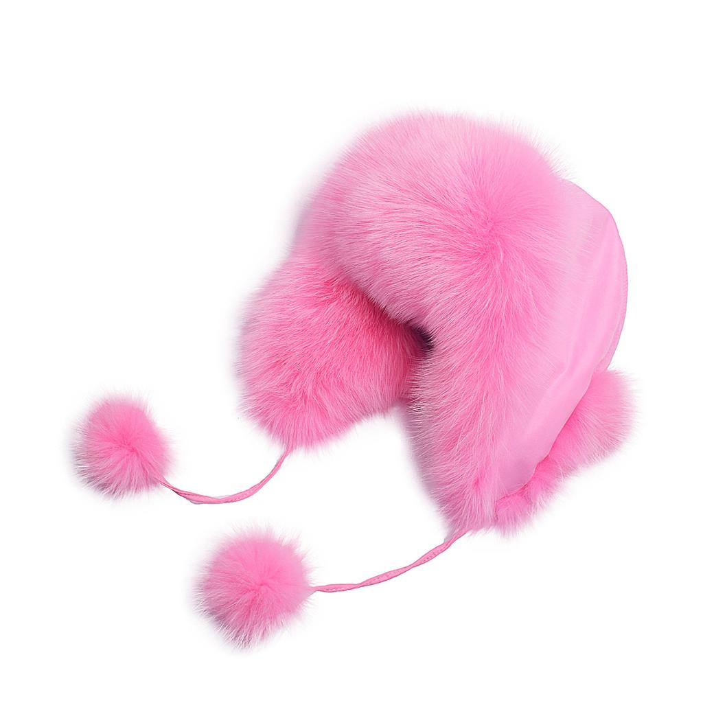 100% Real Fox Fur Hat Women's Russia Pilot Catcher Ski Cap Cap Ear flap winter raccoon fur pilot cap