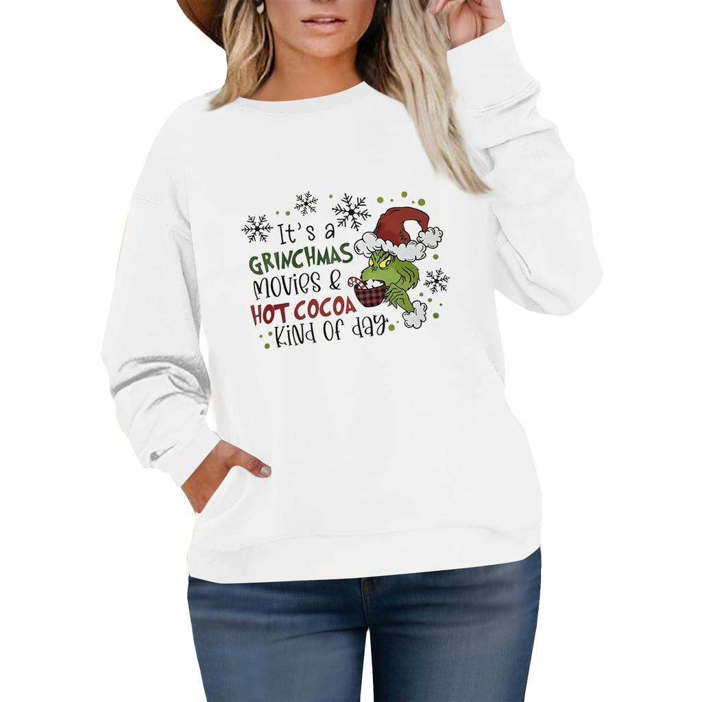Women's Fashionable Casual Plus-Size Long Sleeve Pullover Printed Sweatshirt