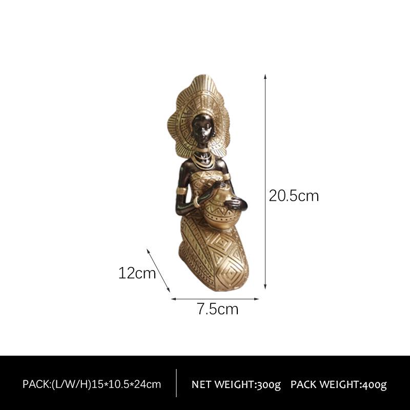 African Black Art Resin Figurine: Creative Home Decor for Living Room, Entrance Hall, or Wine Cabinet TV Stand