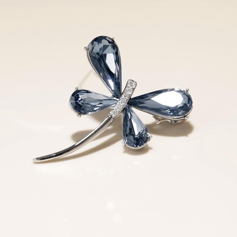 Bo Xin Yun High-End Zircon Crystal Dragonfly Brooch – Elegant Gift Pin