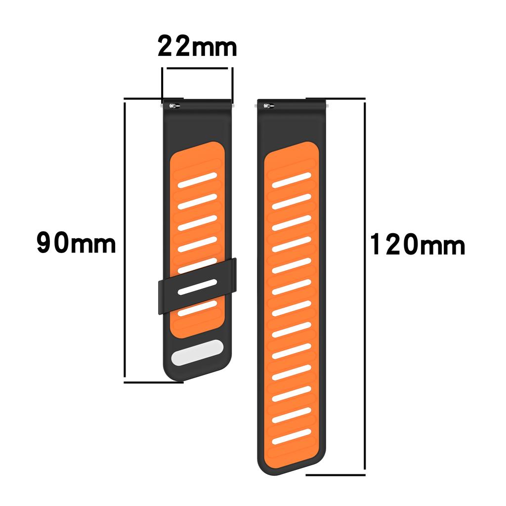 For Huawei Watch GT 5 46mm Silicone Watch Band 22mm Twill Dual Color Wrist Strap