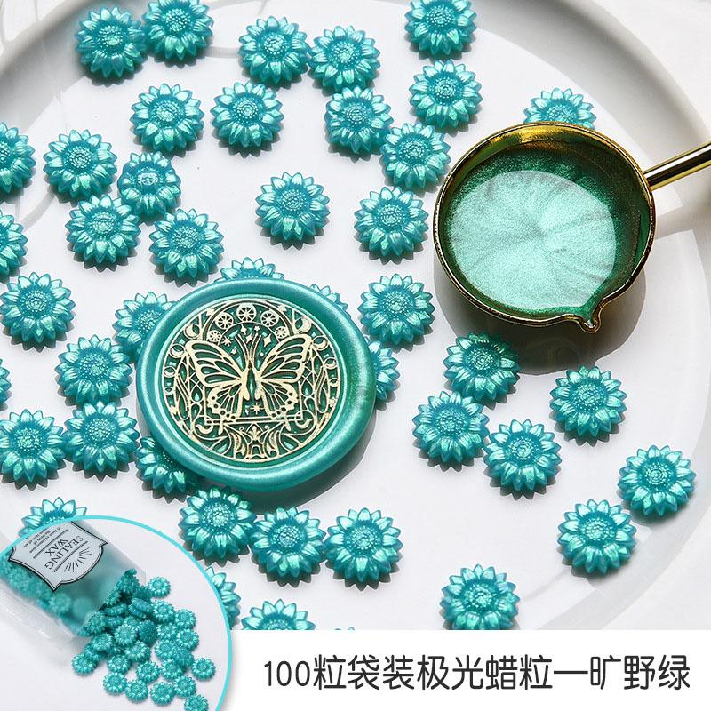 100Pcs/bag Sunflower Enamel Wax Particles Translucent Color DIY Invitation Envelope Seal Full Set of Wax Making Materials