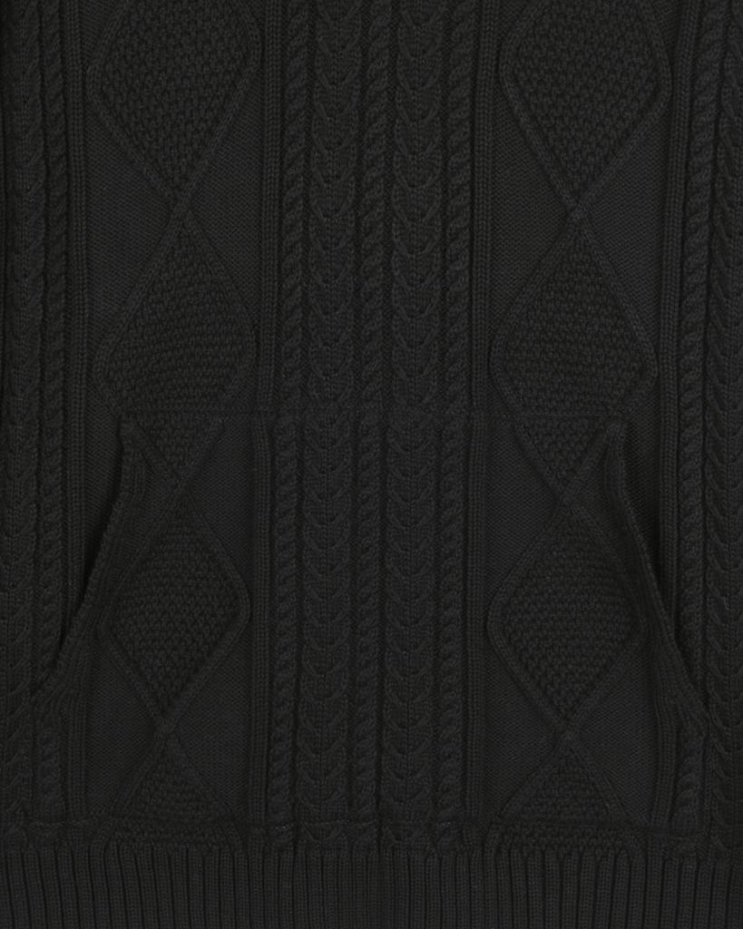 BESLOW Fisherman Cable Knit Hoodie Black