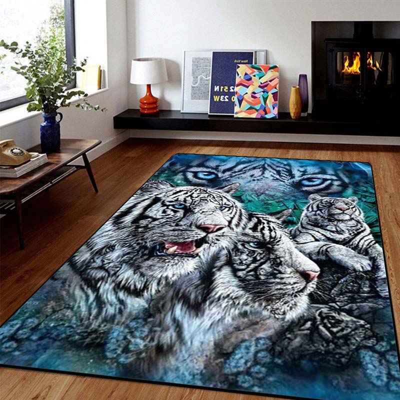 Creative 3D Animals Printing Carpet Rug Tiger Lion Leopard Door Large Mat Bath Mat for Living Room Bedroom Entrance Decoration