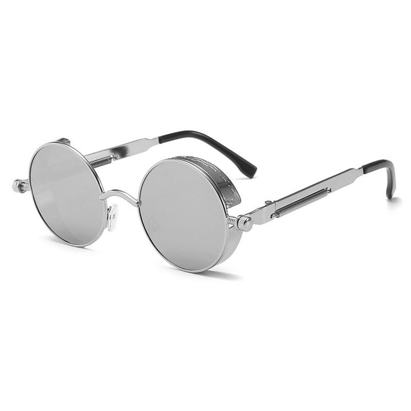 Classic Gothic Steampunk Sun Glasses Men's Women's Brand Designer Vintage Style Round Metal Material Glasses Frame Sun Eyeglasses High Quality UV400