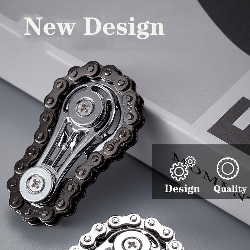 Sprockets Flywheel Fingertip Gyro Fidget Spinner Antistress Anxiety Metal Bike Chains EDC Spinner Fidget Toys For Adult Kids