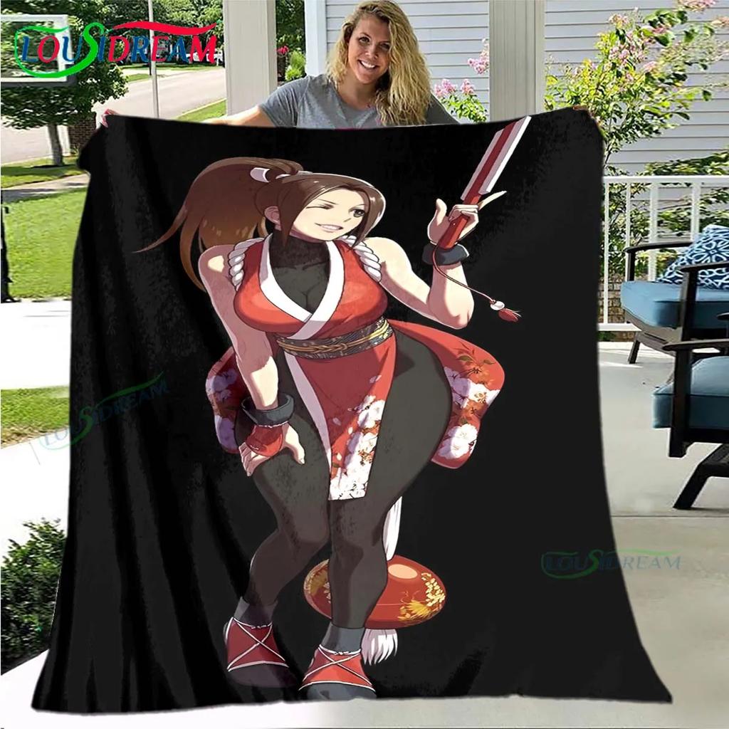 Hot Game The King of Fighters Pattern Blanket Flannel Thin Blanket Portable Home Travel Office Lunch Break Blanket Birthday Gift