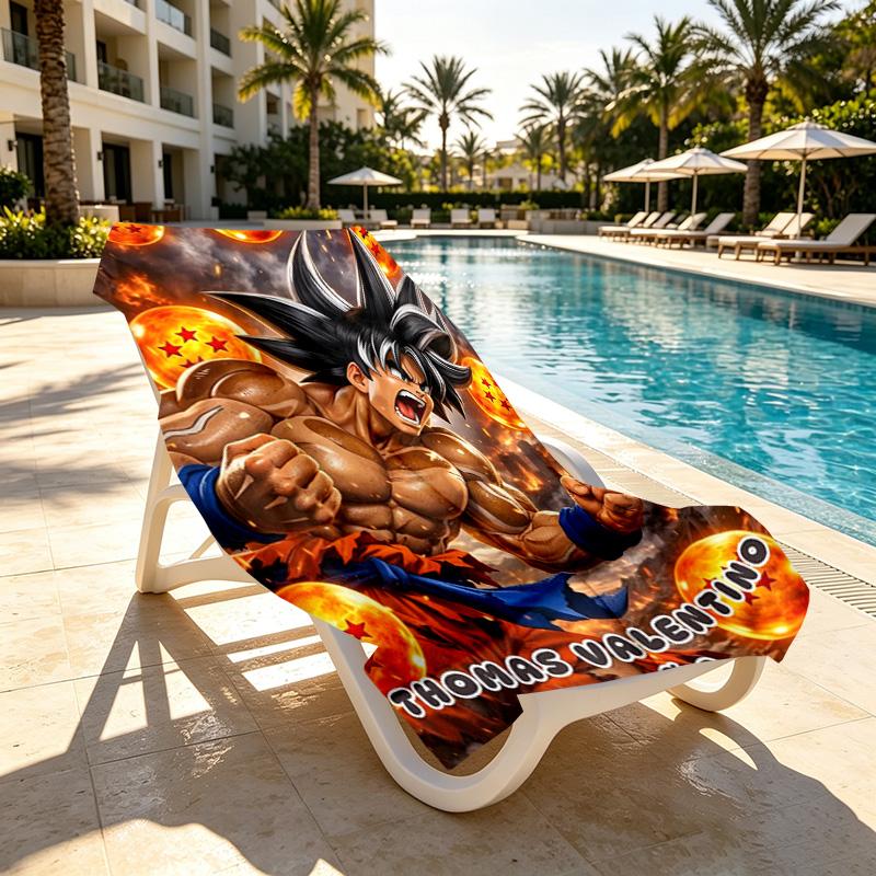 DRAGON BALL Print Beach Towel Design, Soft, Lightweight. for Home Bathroom, Spa, Pool, Yoga, Surfing, Camping, Gift for Family, Friend