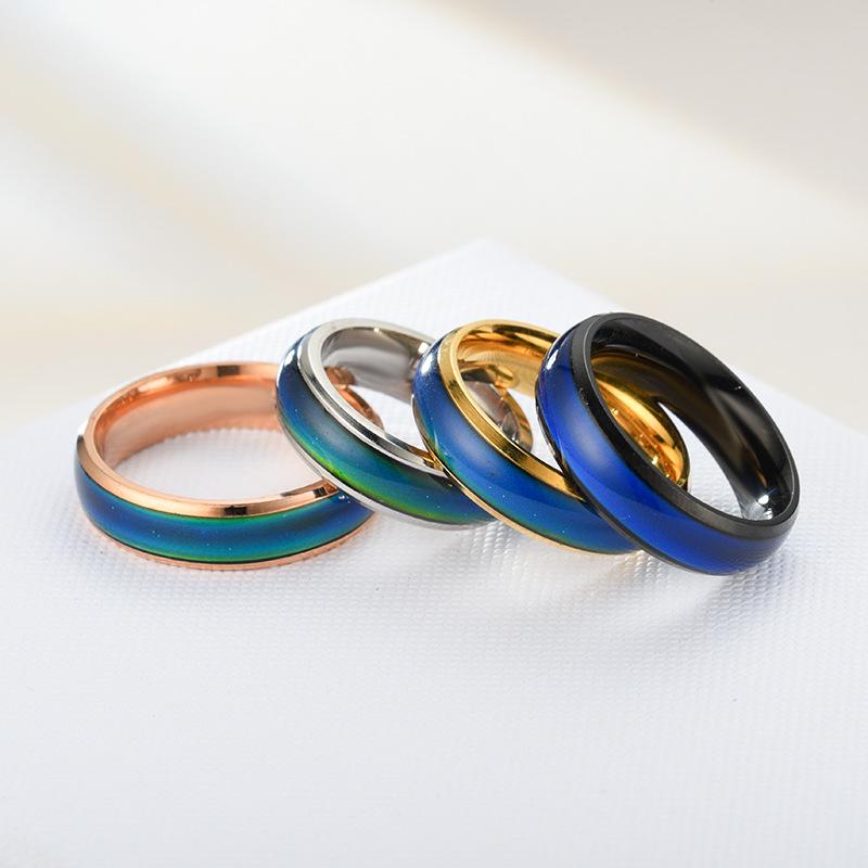 Anello Coreano che Cambia Colore con la Temperatura, Larghezza 6mm, Regalo Unisex
