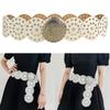 Adult Relief Round Buckle Waist Belt Adjustable Exaggerated Personality Waist Belt for Men Teenagers Coat Dress