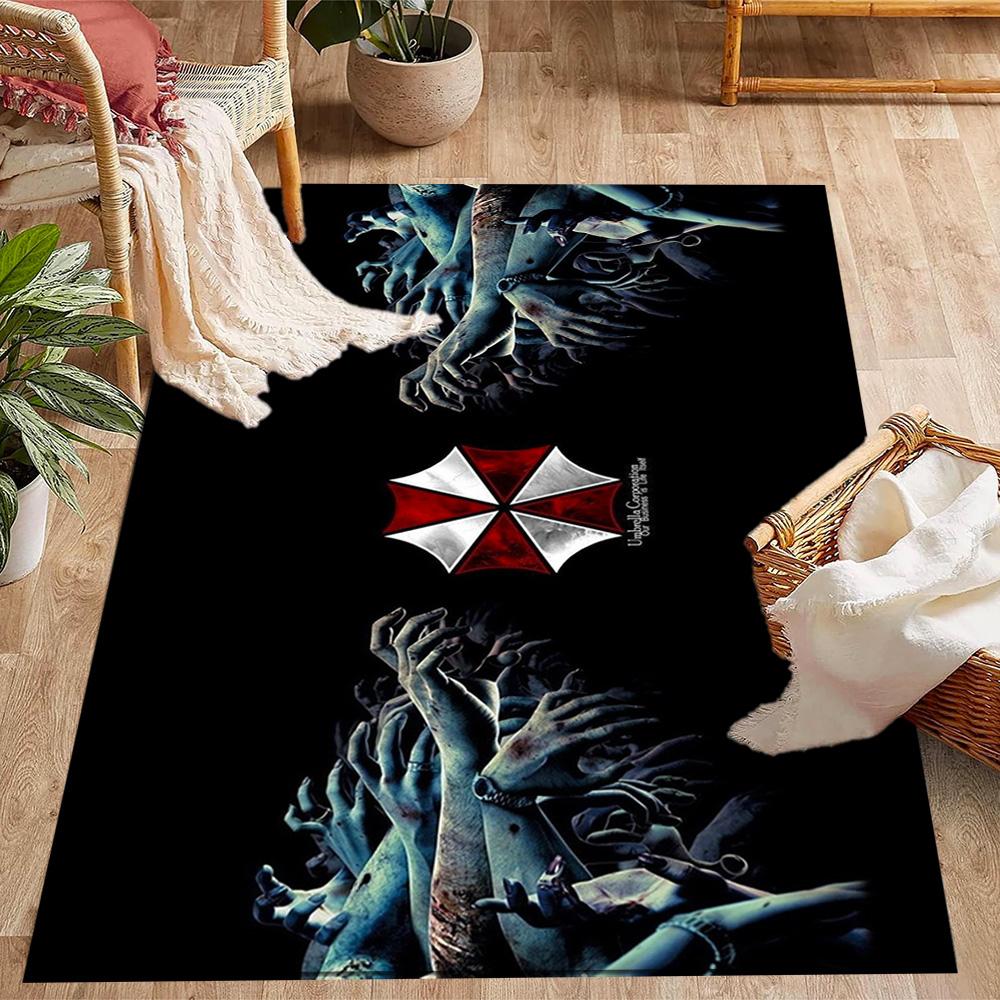Tappeti Antiscivolo a Tema Logo Umbrella Corporation - Decorazioni per la Casa in Poliestere, Adatti per Camere da Letto, Soggiorni, Ingressi, Studi e Decorazioni